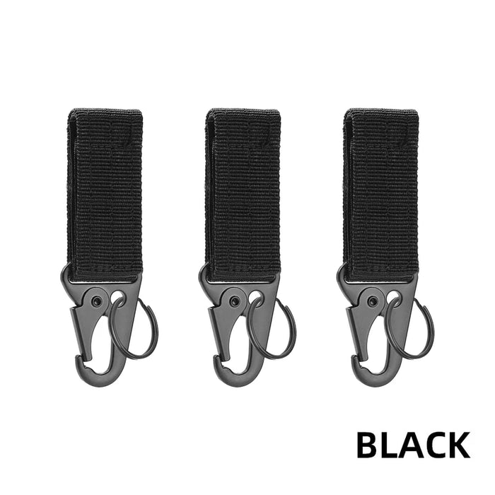 Mousqueton haute résistance en nylon, crochet porte-clés, boucle de sangle militaire, système de suspension de boucle de ceinture, accessoires métalliques pour le camping