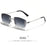 HBK Square Rimless Sunglasses Women Retro Metal Sun Glasses Men Luxury Party Business Gradient Shades 2024 Summer Style