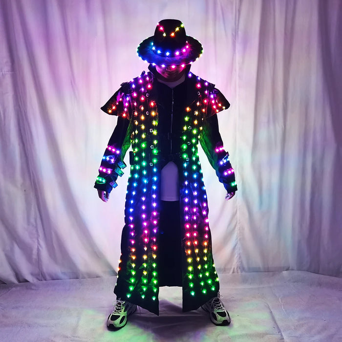 LED Robot Costume Stage Jacket Dancer Suit Wearing Cosplay for Nightclub Party Man Dance