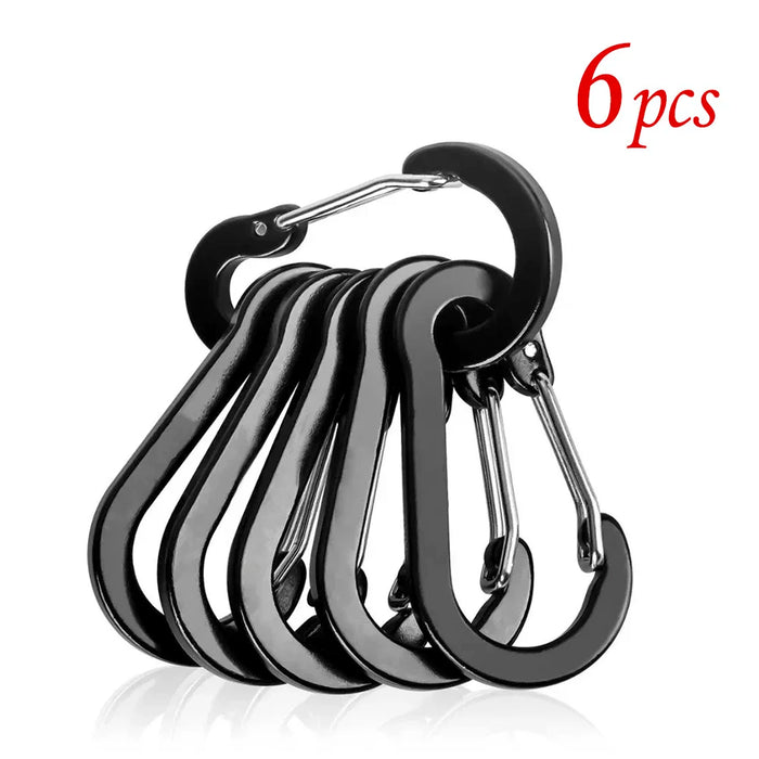 1/6/12 piezas Mosquetón de aluminio Clip Llavero Mosquetones Bloqueo Hebilla Broche Herramienta múltiple para exteriores Mochila Senderismo Pesca Gancho