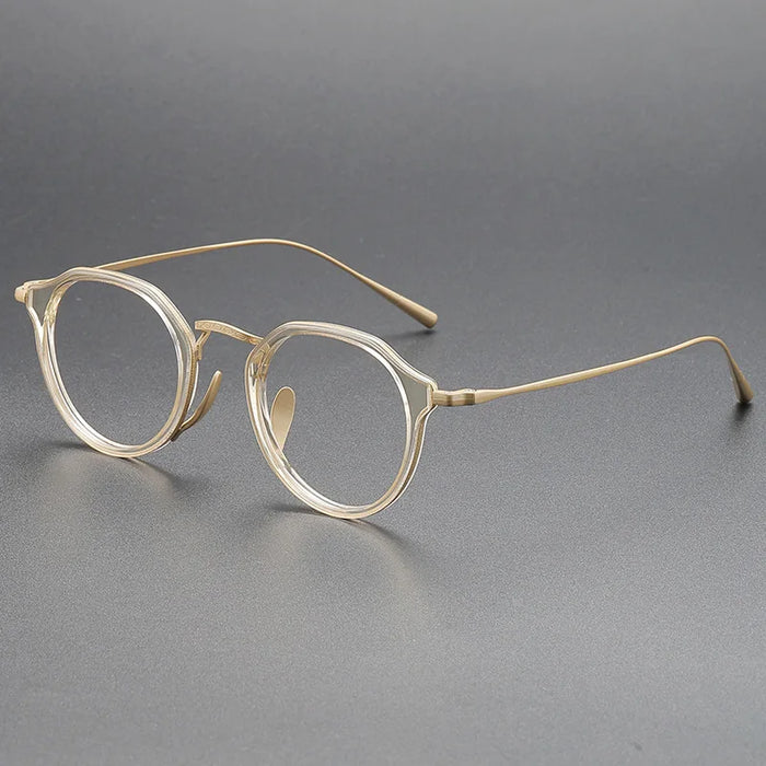 Acetate Titanium Glasses Frame Retro Luxury Round Eyeglasses Men Woman Irregular Fashion Eyewear