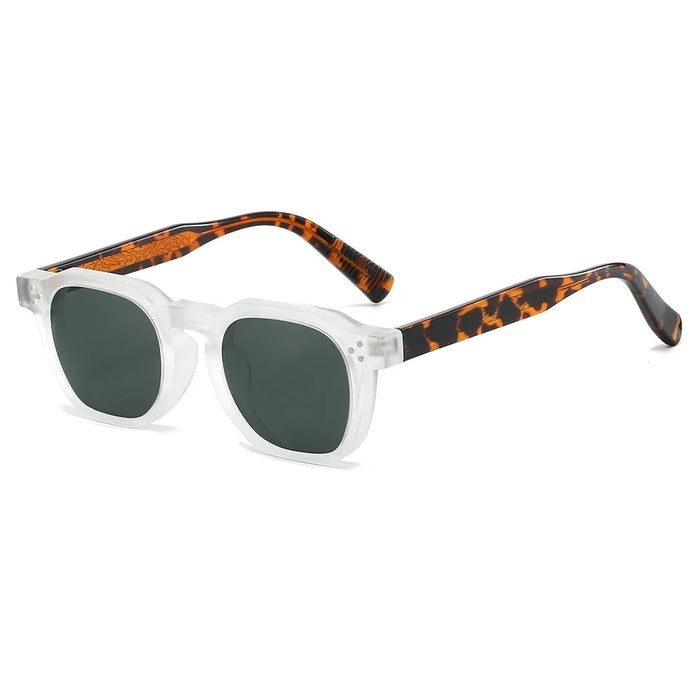 New Retro Tortoise Shell Square Women Sunglasses Y2K Personalized Brand Contrast Color Frame Design Men Trendy Glasses UV400