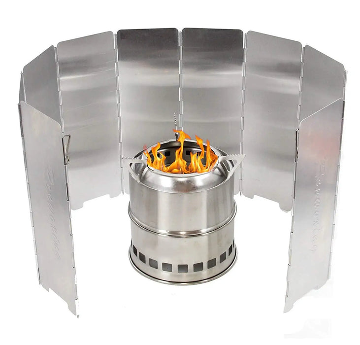 8/9/10 Platos Estufa de Gas Parabrisas Exterior Camping Picnic Cocina Quemador Pantalla Cortavientos Aleación de Aluminio Pantalla Cortavientos
