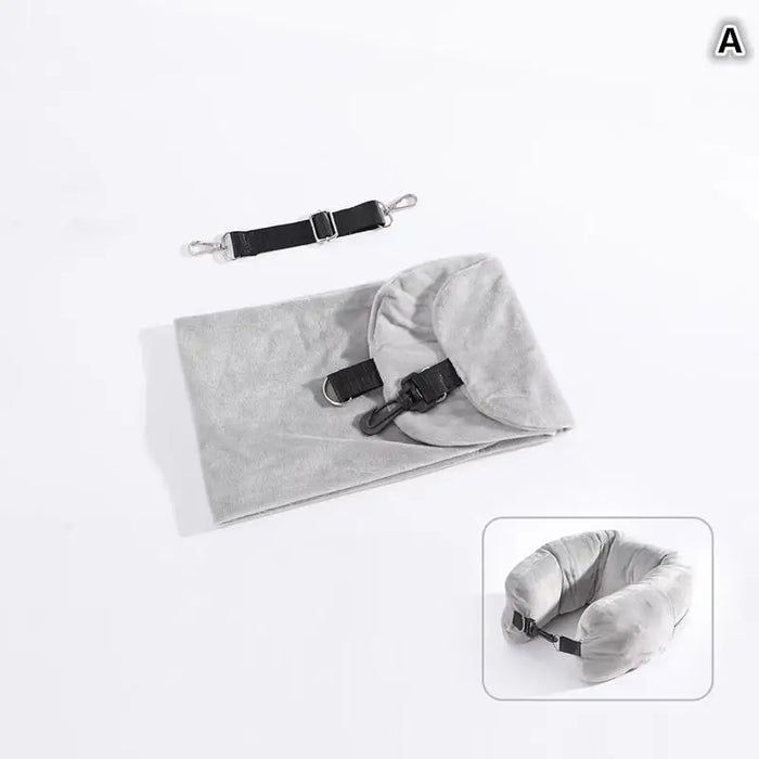 For Airplane Travel Travel Neck Pillow With Fillable Clothing Storage Bag U-Shaped Pillowcase Crystal Fleece Neck Pillow Cover