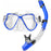 Dry Snorkel Mask Set Panoramic Wide View Anti-Fog for Adults Underwater Snorkeling Swimming Training Diving Glasses Adjustable