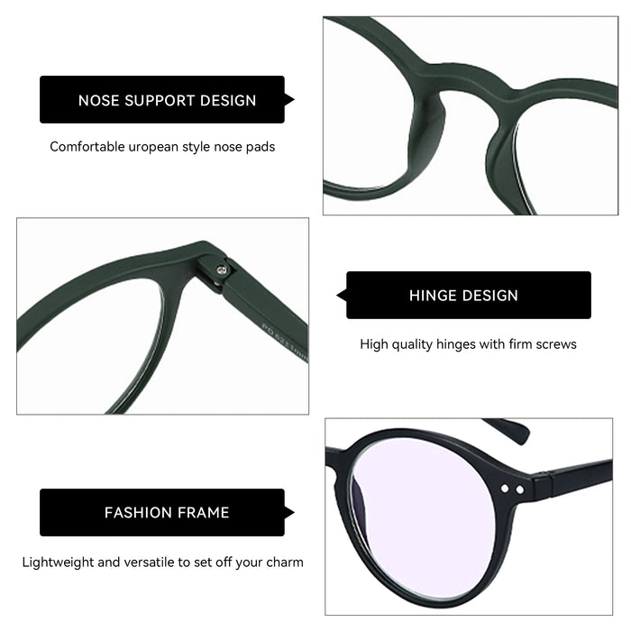 ZENOTTIC Retro Small Round Prescription Glasses Circular Progressive Eyewear Photochromic Optical Eyeglasses for Women Men