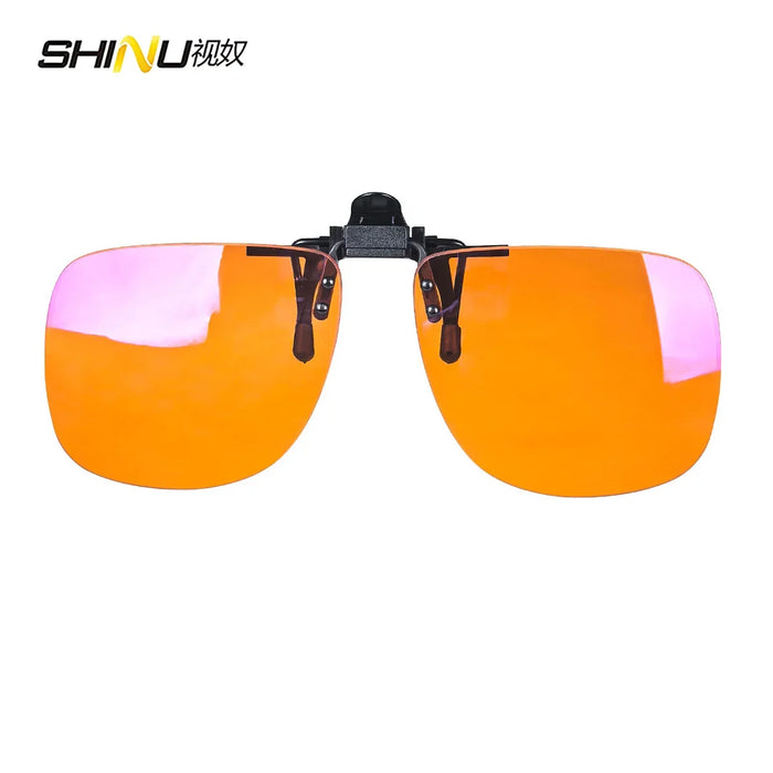 Polarized Clip-On Glasses Yellow Lenses For Night Vision Red Lenses Better Sleep Orange Gaming Glasses Blue Light Blocking