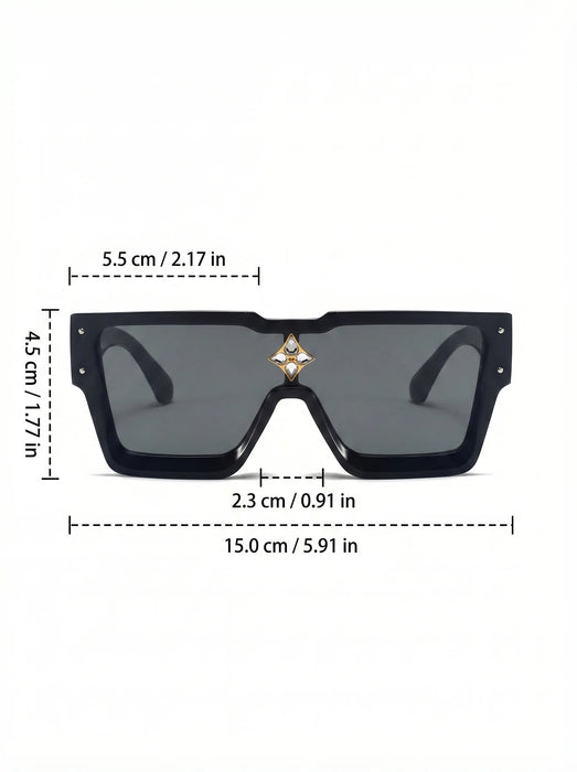 Gafas de sol VIOLA MAG de moda con diamantes, montura grande, gafas cuadradas sencillas integradas, unisex para viajes, con estuche para gafas