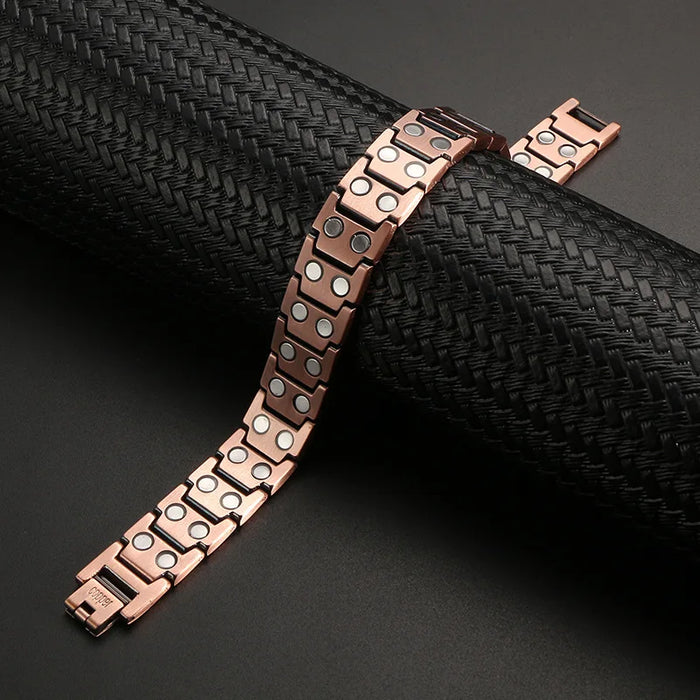 ARADOO Vintage Pure Copper Cross Men's Bracelet Magnetic Therapy Bracelet