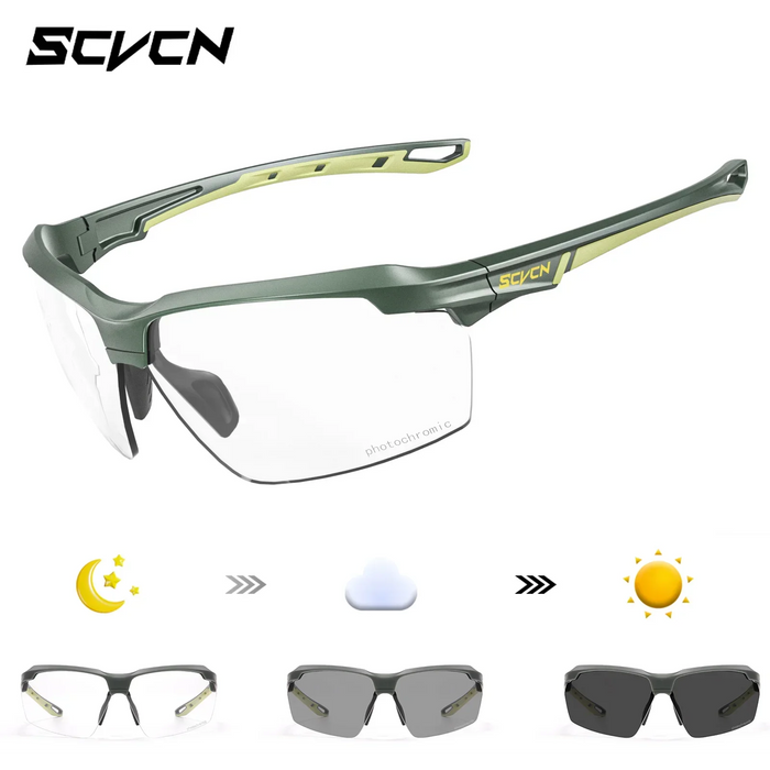 SCVCN Photochromic Bike Glasses UV400 Men Women Cycling Sunglasses MTB Mountain Outdoor Sports Eyewear Driving Fishing Camping