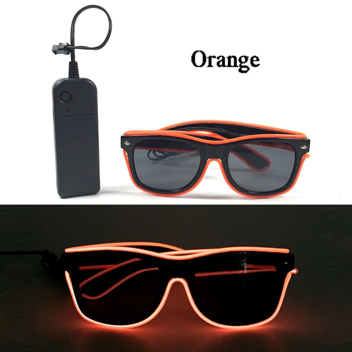 Lunettes lumineuses pour artistes de boîte de nuit Lunettes LED Fête Danse Rave Noël 6V LED Lunettes de soldat futuristes Lumières néon