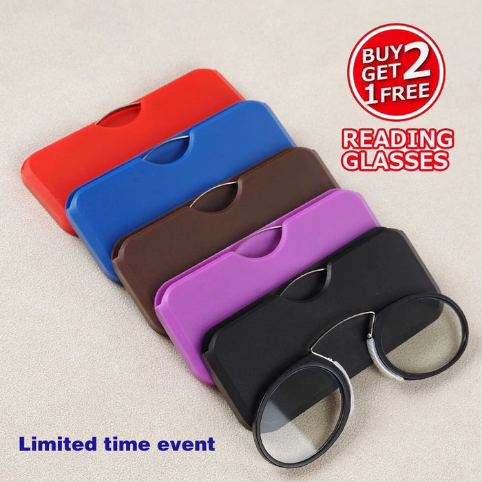 3PCS Set Men Women Round Nose Clip Reading Glasses Legless Ultra Thin Portable Clear Lens Durable Luxury Brand Designers Eyewear