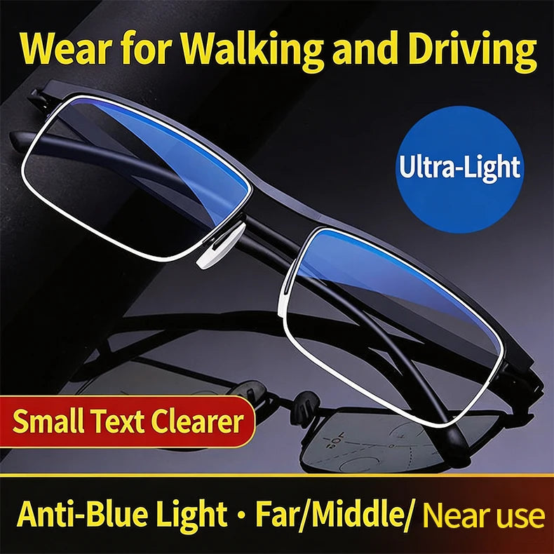Gafas de lectura fotocromáticas de enfoque progresivo y multifocal, anti-luz azul, de doble enfoque para visión cercana y lejana, gafas para presbicia de enfoque variable