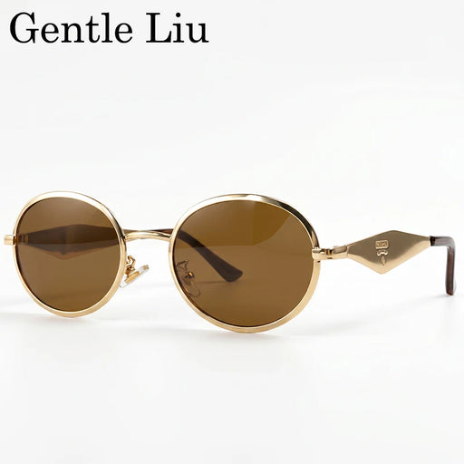 Gafas de sol punk redondas con montura metálica fotocromáticas para mujer 2026, de marca de lujo, de diseñador, estilo Steampunk, ovaladas, para exteriores, gafas de sombra