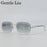 Lunettes de soleil carrées sans monture homme 2026 Marque de luxe unique Punk Lunettes de soleil sans monture pour homme Voyage Monture métallique Teintes