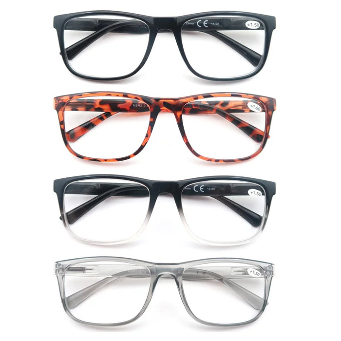 Oversized Reading Glasses Men Big Head Readers Women XL Eyeglasses Wide Square Large Read Glasses With Spring Hinge Clear Vision