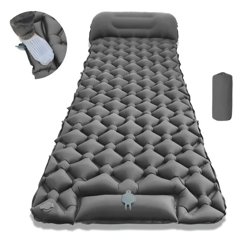 Outdoor Camping Sleeping Pad Folding Sleep Mat Beach Inflat Mattress with Pillows Ultralight Air Mat Travel Hiking New