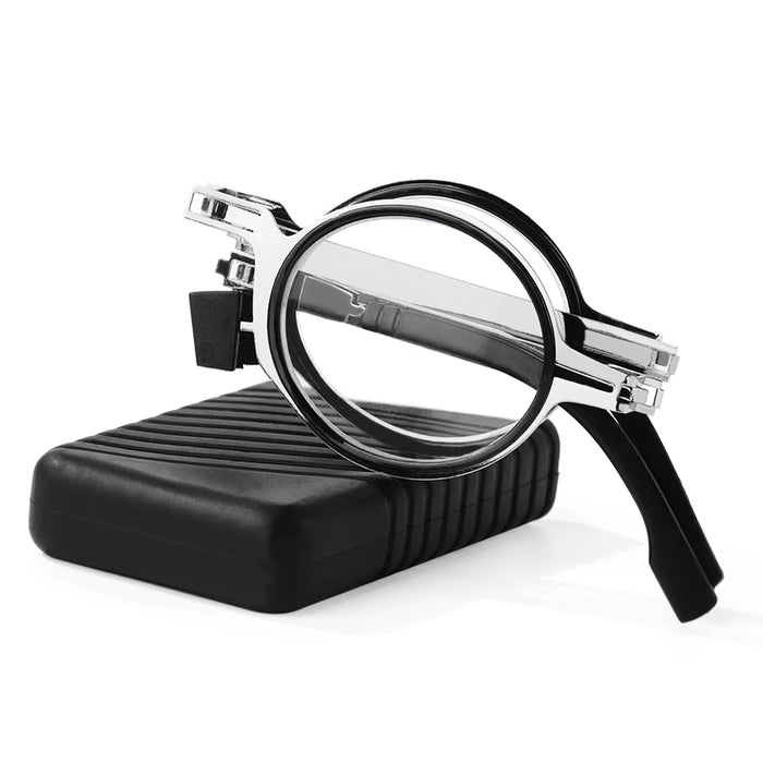 1PC Unisex Compact Mini Slim Pen Reading Glasses Metal Small Tube Spring Hinged Reader Eyeglasses with Portable Clip Case1.0~4.0