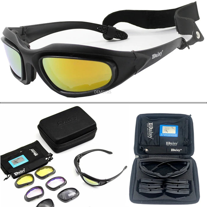 Daisy Gafas de sol tácticas polarizadas para hombre, Airsoft, caza, tiro, protección UV400, desierto, gafas de senderismo
