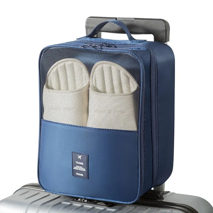 Bolsa de almacenamiento para zapatos de viaje, bolsa lavada diagonal transpirable de malla para varios pares de zapatos, caja portátil para viajes de negocios