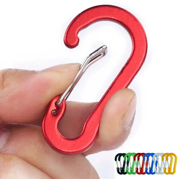 1/6/12 piezas Mosquetón de aluminio Clip Llavero Mosquetones Bloqueo Hebilla Broche Herramienta múltiple para exteriores Mochila Senderismo Pesca Gancho