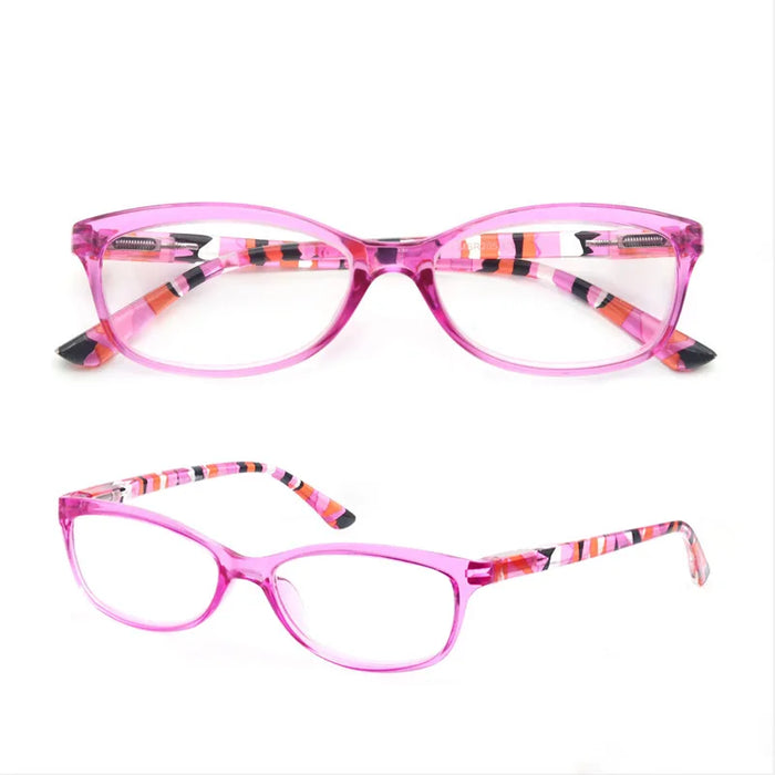 Women Reading Glasses Oval Stylish Frame Readers Eyeglasses Spring Hinge Lightweight Wear Glasses for Female with Diopter