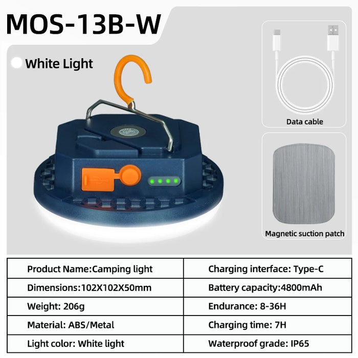 Linterna de camping recargable MOSLIGHTING Linterna portátil de mano Luces de emergencia para mercados nocturnos Bombilla de camping al aire libre Lámpara de tienda