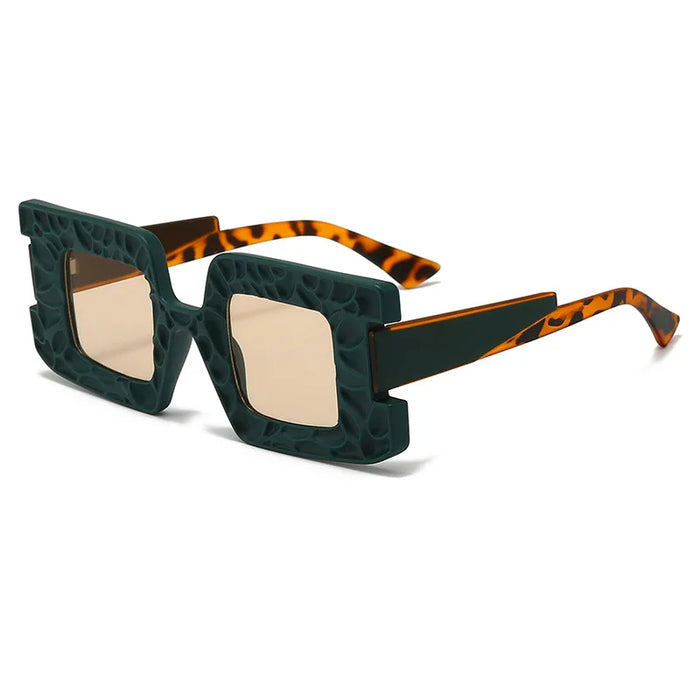 New Square Women Steampunk Sunglasses Concave Convex Frame Luxury Y2K Shades UV400 Fashion Brand Designer Men Sun Glasses