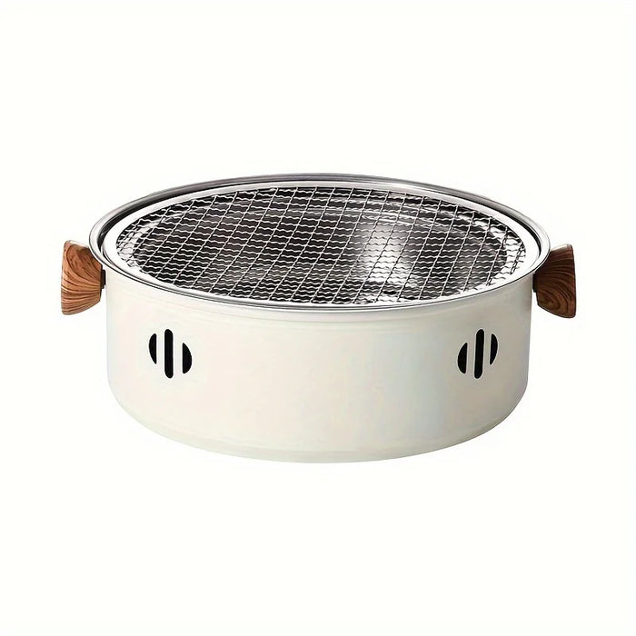 Mini Parrilla Portátil de Acero Inoxidable para Barbacoa con Rejilla, Barbacoa Desmontable de Carbón para Uso Doméstico