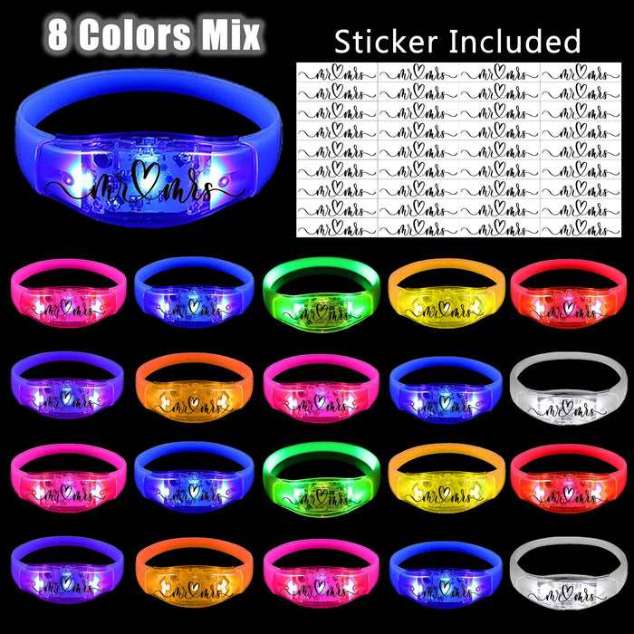 20-200Pcs Music & Sound Activated Led Bracelet for Wedding Glow Bracelet Light Up Bracelet Birthday Glow in The Dark Party Favor