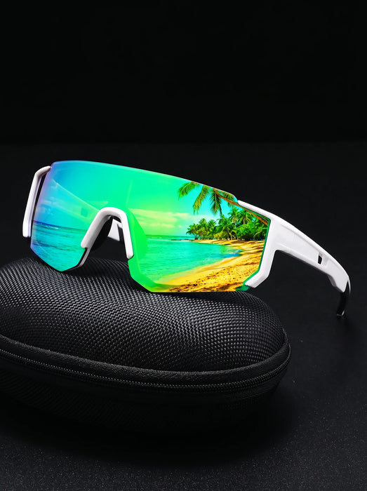VIOLA MAG Premium Oversized Cycling Sunglasses, Ultra-light TR90 Frame Wrap-around Sports Glasses Fashionable Mountain Bike Shad