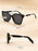 Gafas de sol de ojo de gato cuadradas de alta gama con costura de borde dorado en las patas, gafas de sol de lujo ligero para mujer