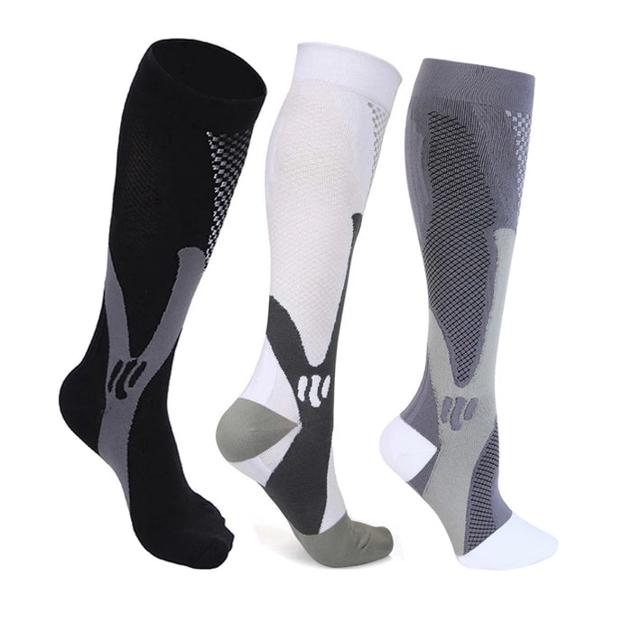 6Pairs Compression Socks 20-30mmHg High Stockings Men & Women Sports Marathon Cycling Football Varicose Veins EU35-45
