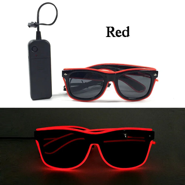 Lunettes lumineuses pour artistes de boîte de nuit Lunettes LED Fête Danse Rave Noël 6V LED Lunettes de soldat futuristes Lumières néon