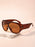 Y2K Wide Rim Shield Sunglasses, Unisex Oversized Wraparound Frame Solid Lens Street Style Eyewear