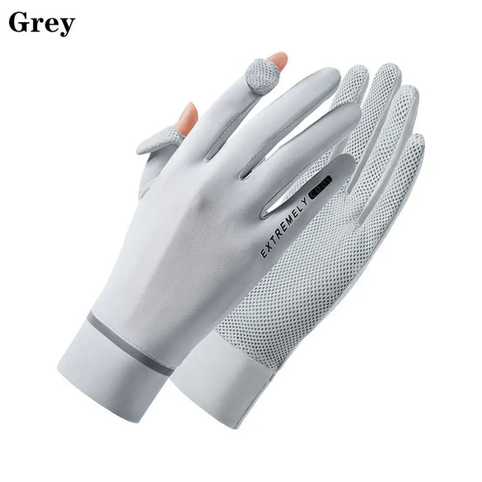 Cycling Driving Running Thin Summer Ice Silk Gloves Sun Protection Gloves Anti-UV Gloves Mittens
