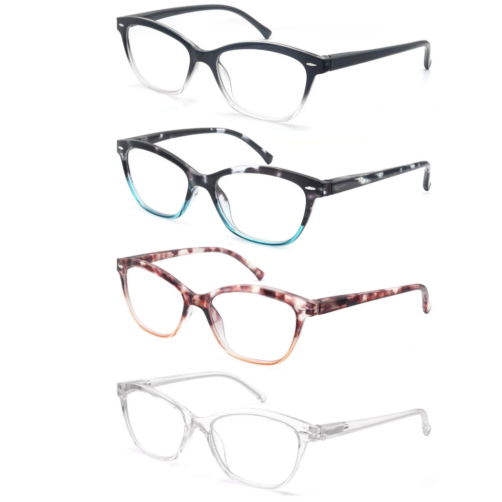 MODFANS Gafas de lectura para mujer, rostro pequeño, marco clásico, gafas elegantes con bisagra de resorte, gafas de presbicia