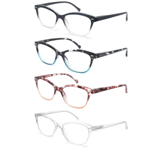 MODFANS Gafas de lectura para mujer, rostro pequeño, marco clásico, gafas elegantes con bisagra de resorte, gafas de presbicia