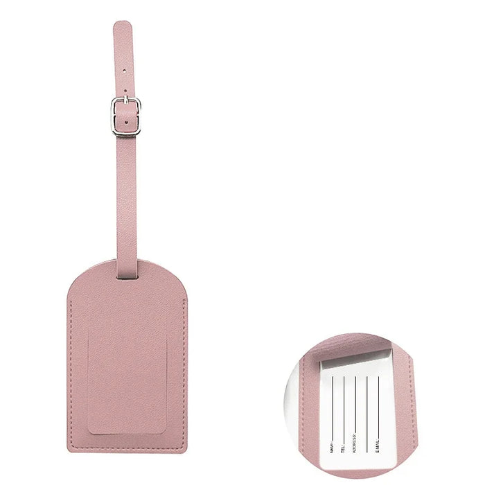 PU Leather Boarding Bag Tag Travel Luggage For Women Men Suitcase Identifier Label Baggage Name ID Address Holder Accessories