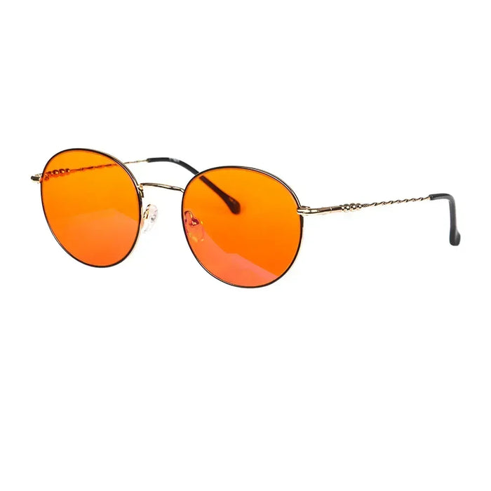 SHINU Lunettes rondes anti-lumière bleue verres de protection lunettes femme Orange rouge lunettes y2k Anti-lumière verte pour un bon sommeil