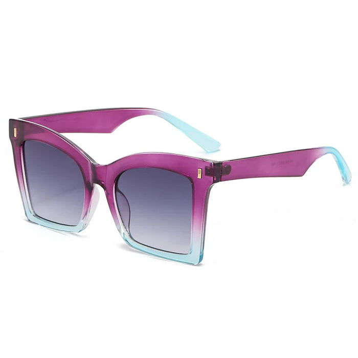 Ins Popular Square Sunglasses Women Men Vintage Rivets Punk Female GREEN Shades UV400 Fashion Male Sun Glasses