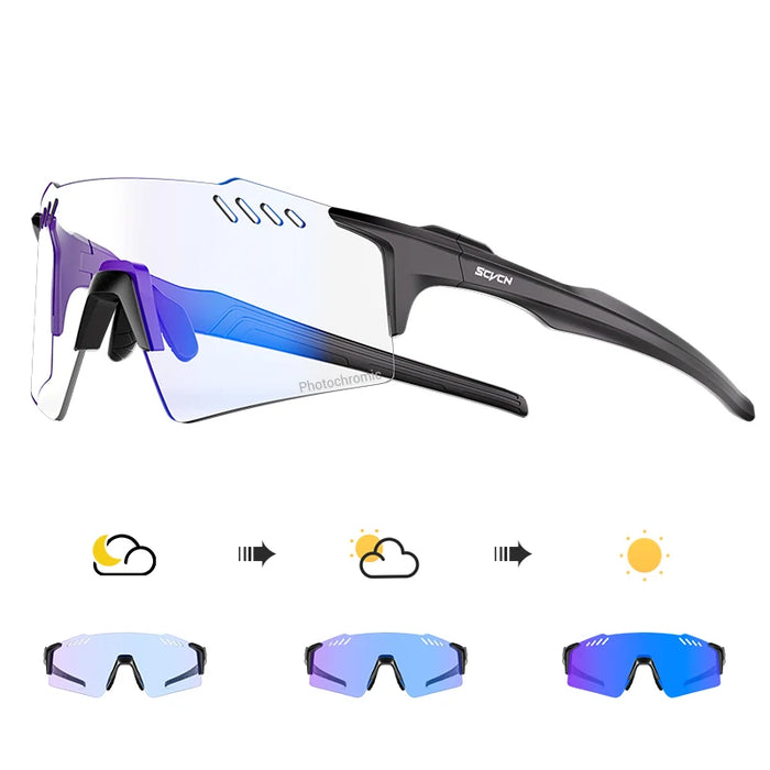 SCVCN Photochromic Cycling Sunglasses Men MTB Cycling Glasses Women Road Bike Glasses Outdoor Bicycle Sunglasses