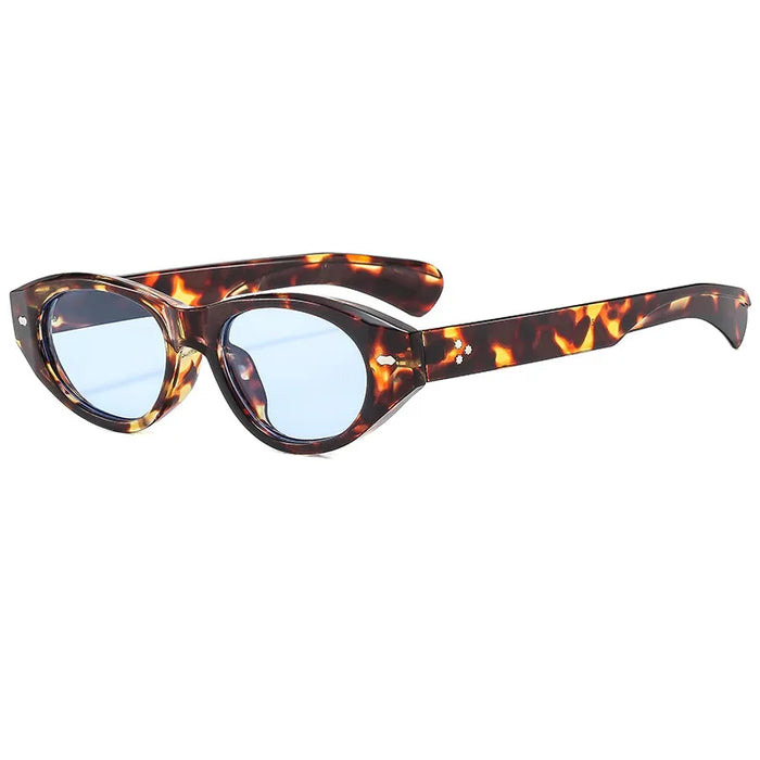 Retro Small Oval Sunglasses Women Men Rivets Shades Fashion Eyewear Luxury Sun Glasses UV400 Brand Oculus Female Gafas