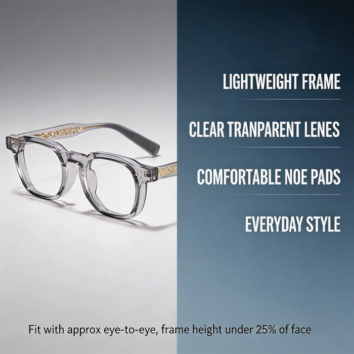 HBK  Square Flat Light Glasses for Men Women Retro TR Frame Eyeglass High-Quality Eyewear Minimalist Match Ideal Gifts