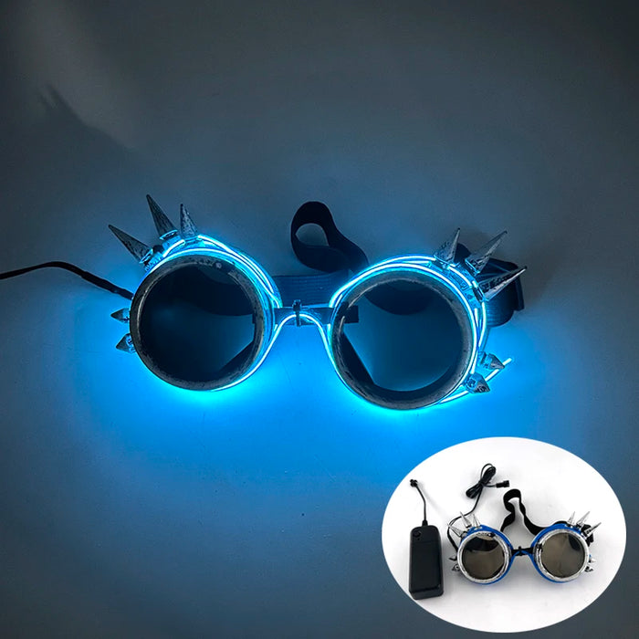 Nuevas gafas estilo Cyberpunk geniales, decoración de fiesta luminosa, gafas de sol LED que brillan, para fiestas en bares, raves y bailes