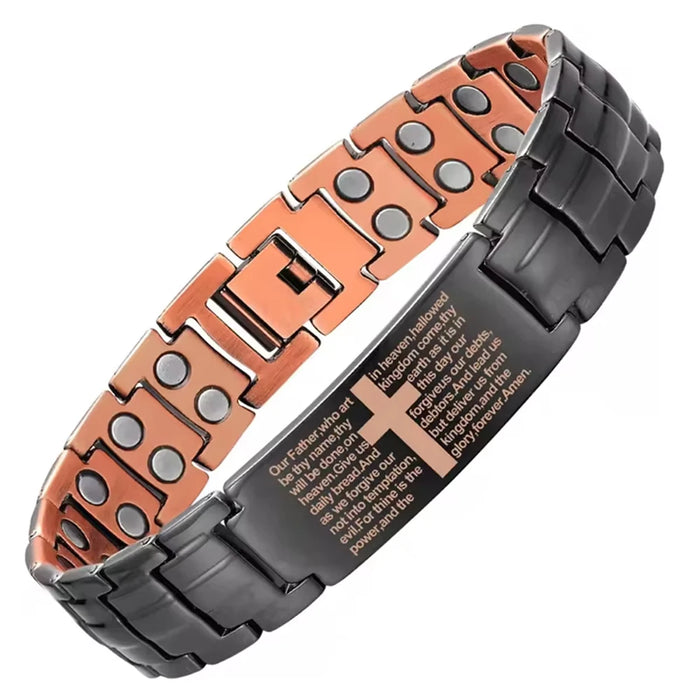 Men's Purple Copper Magnetic Therapy Bracelet for Exercise, Running, Joint Pain Relief, Jewelry