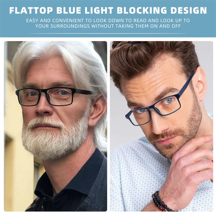 MODFANS Blue Light Reading Glasses Men Readers for Women Rectangular Anti Glare/Eye Strain Filter UV Read Eyeglasses Comfortable