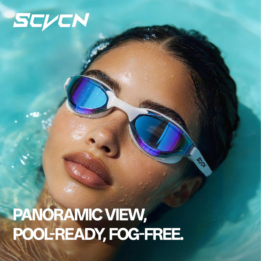 Scvcn Adult Anti-fog Swimming Goggles Fashion Swimming Sunglasses UV400 Professional Underwater Sight Eyewear Frameless Glasses