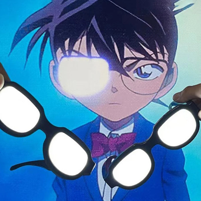 Gafas LED de Detective Conan, accesorios de cosplay de anime, gafas luminosas para fiestas de Halloween, raves, bares, espectáculos en vivo