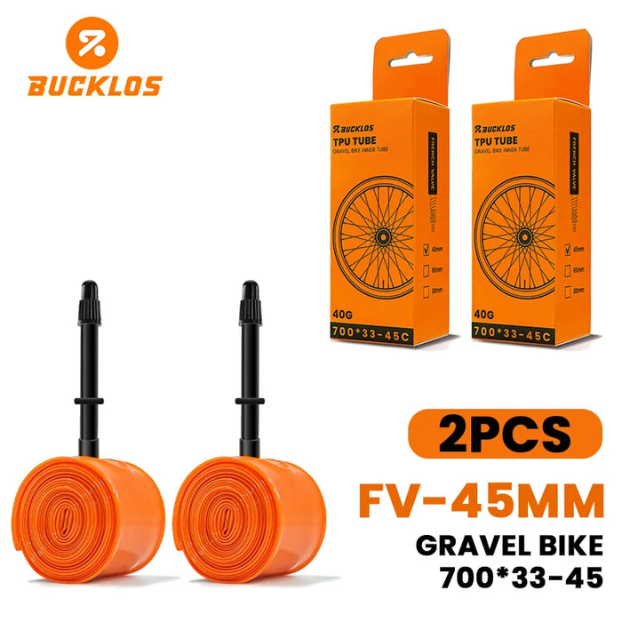 BUCKLOS Bike Inner Tube TPU 700C Bicycle Inner Tire Ultralight Wear-resistant Road Gravel Cycling Tire Tubes Bicycle Tire Parts